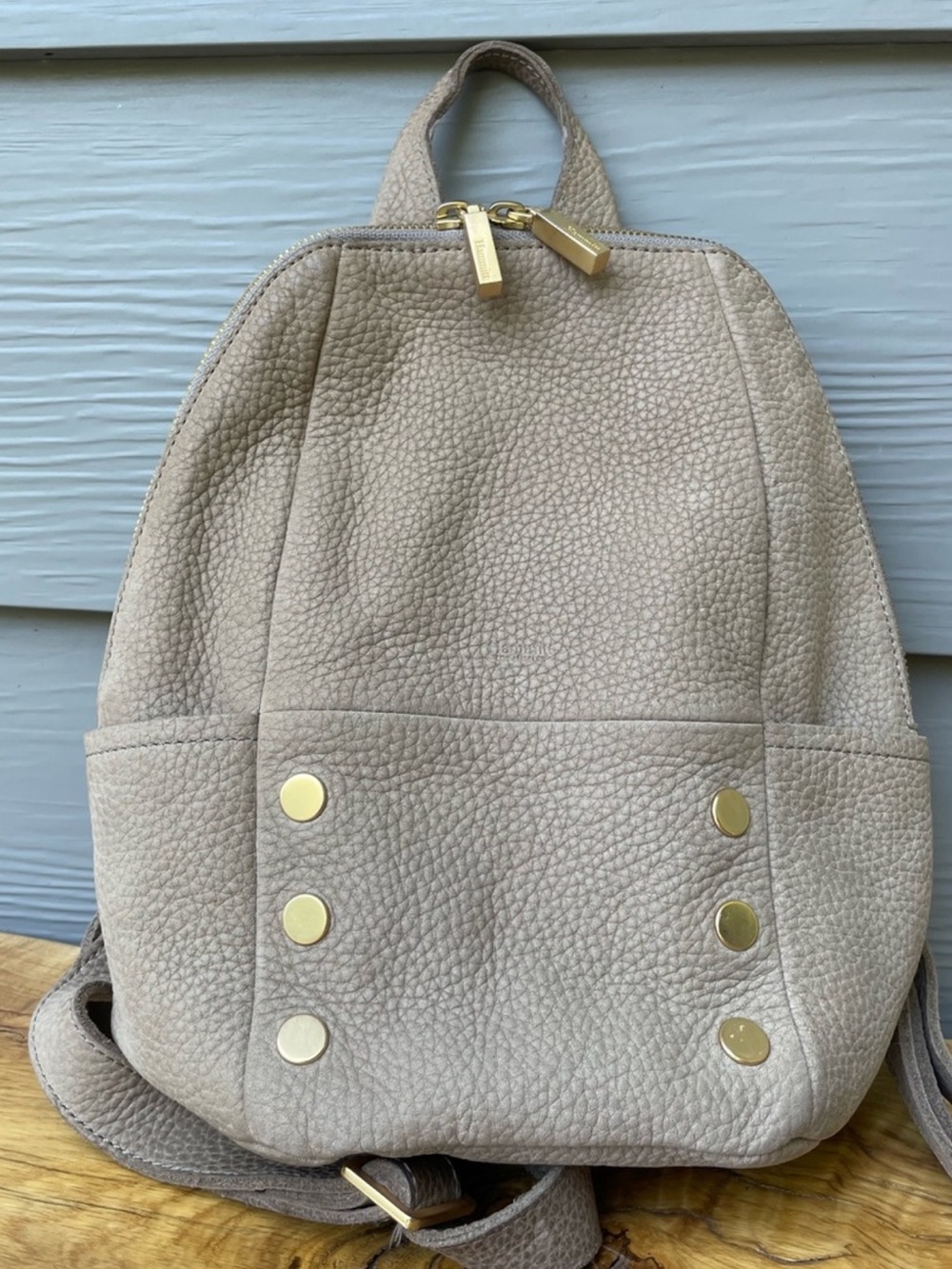 Hammitt Beige Leather Backpack with Gold Hardware and Red Interior - Picture 9 of 9
